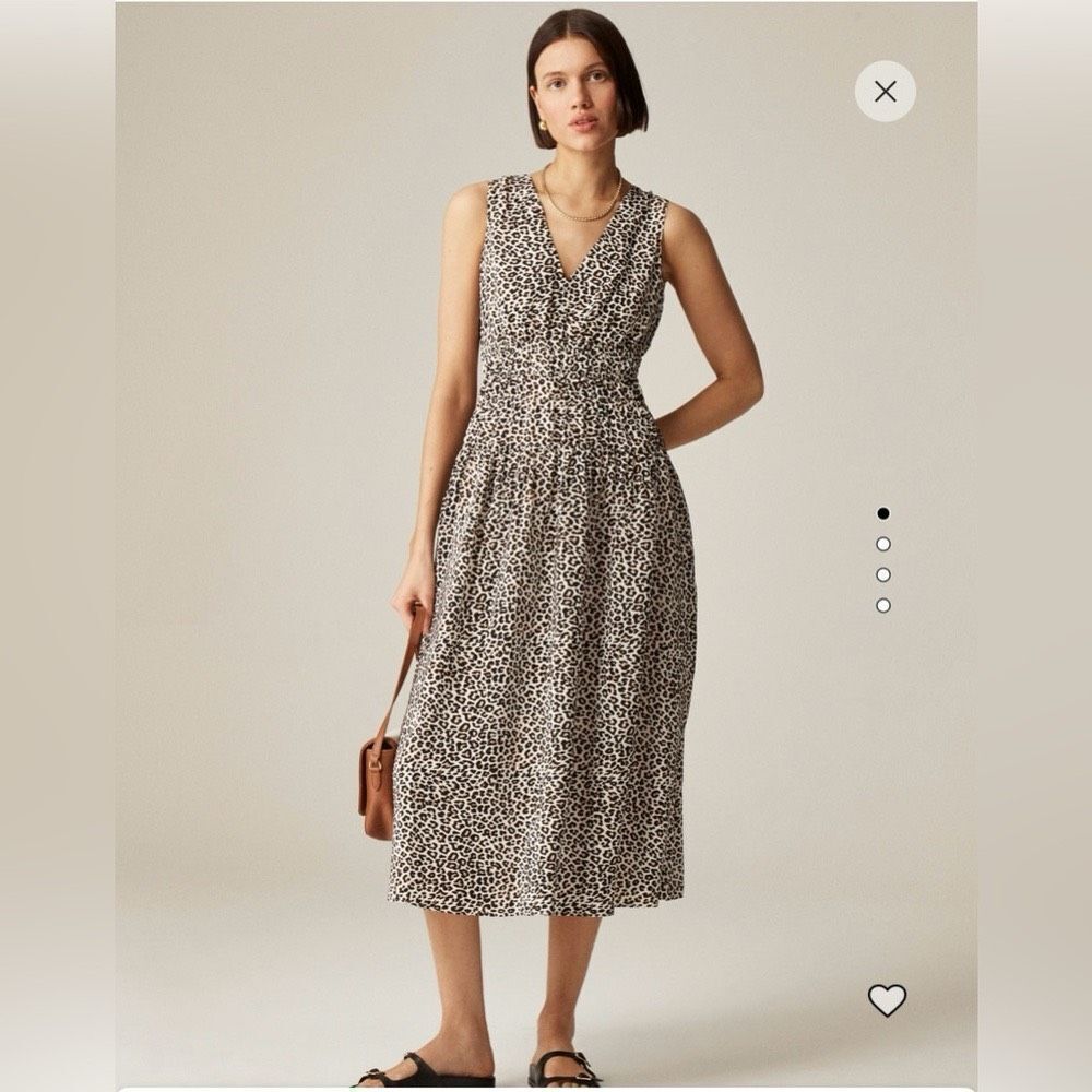 NWT J. Crew Hyacinth dress in leopard crepe de chine Medium